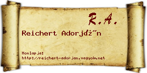 Reichert Adorján névjegykártya